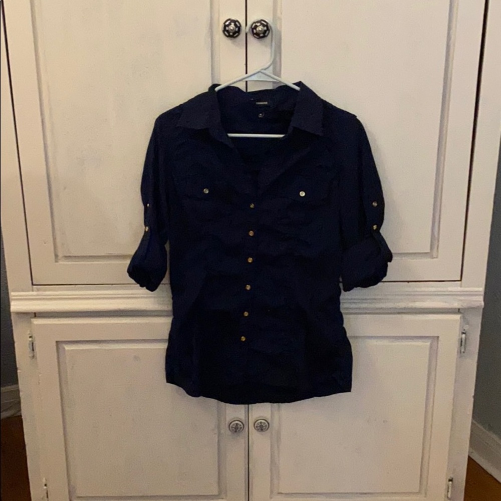 Express Navy Blue Button